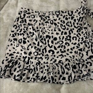 Newbury Kustom Black and White Animal Print Skirt